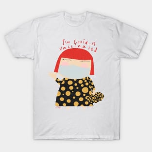 I’m COVID-19 vaccinated, Yayoi Kusama inspired pumpkin yellow dots T-Shirt